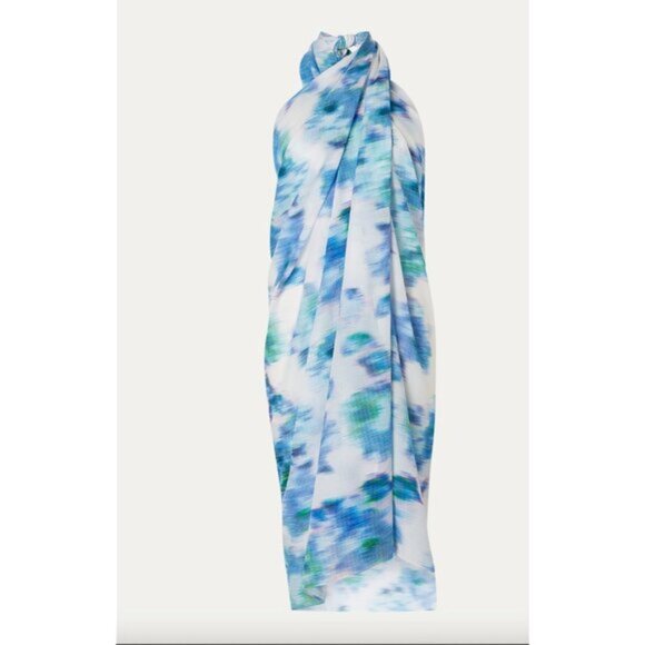 Ted Baker Rectangular  Cotton Beach Sarong Blue multi  72" x 52" NWT - Picture 2 of 9